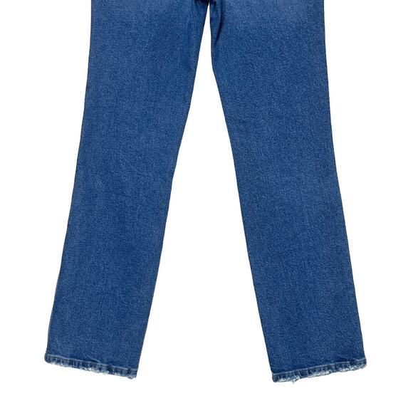 Good American Good Curve Straight Jeans 2 26 High Rise Distressed Stretch Denim - Picture 9 of 12